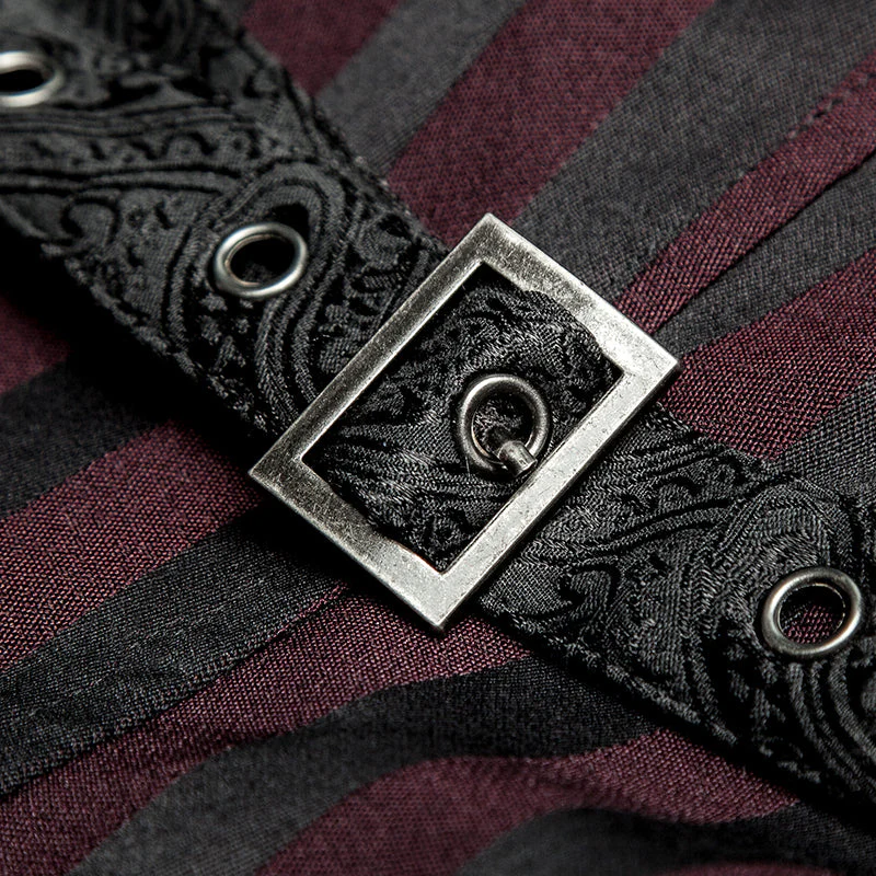 Y-743 Latest Festival Velvet black Mens Striped Punk Vest - Image 10