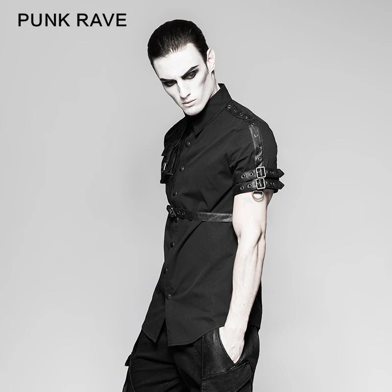 Y-757 Latest Style Exquisite Woven Man Punk Shirts - Image 2
