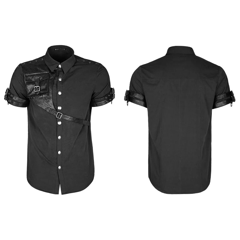 Y-757 Latest Style Exquisite Woven Man Punk Shirts - Image 4