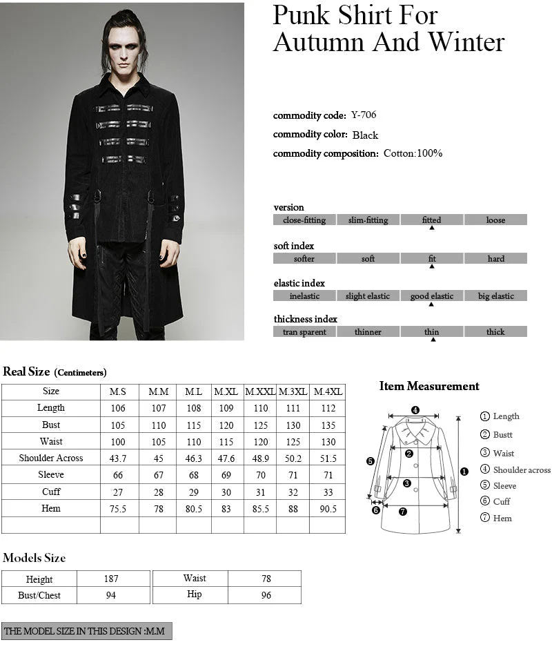 Y-706 Latest Style Punk Shirt With Removable Sleeves - Image 6