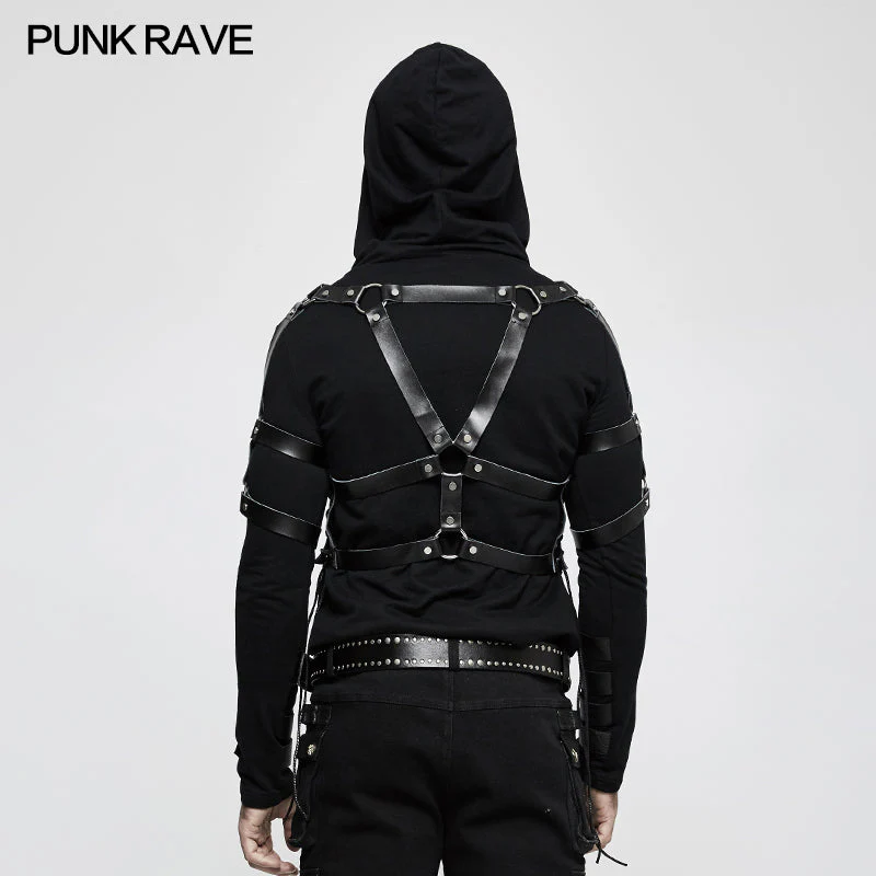 S-218 Leather Military Uniform Serial Set Punk Accessories With Eyelet Drawstring - Image 2