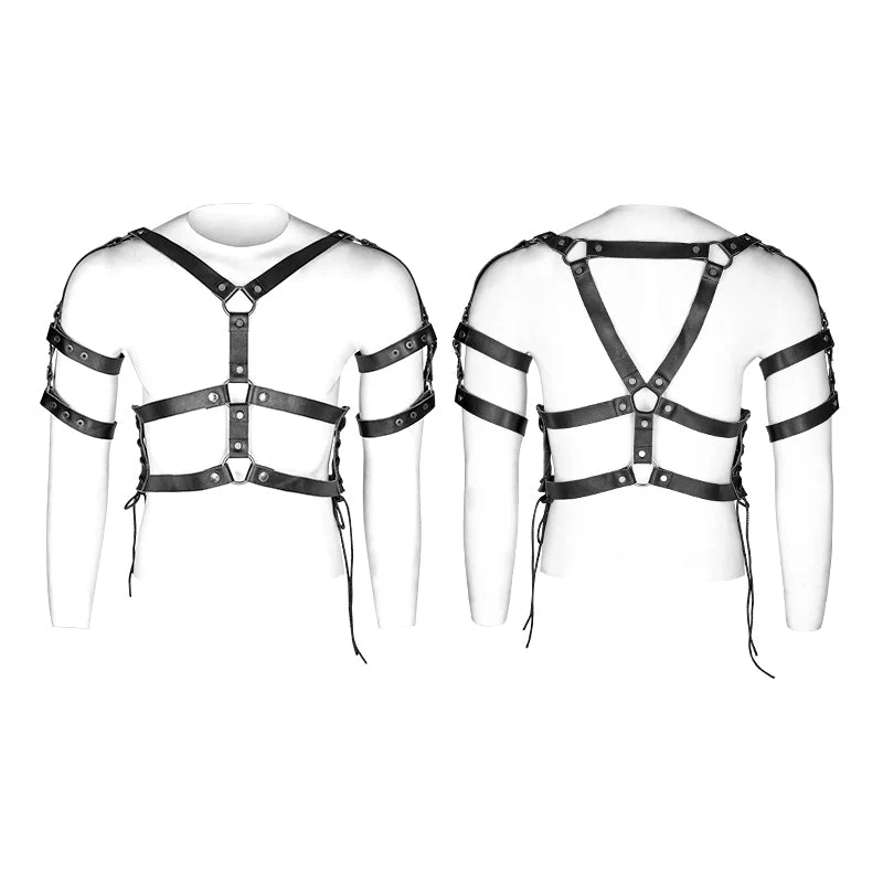 S-218 Leather Military Uniform Serial Set Punk Accessories With Eyelet Drawstring - Image 3