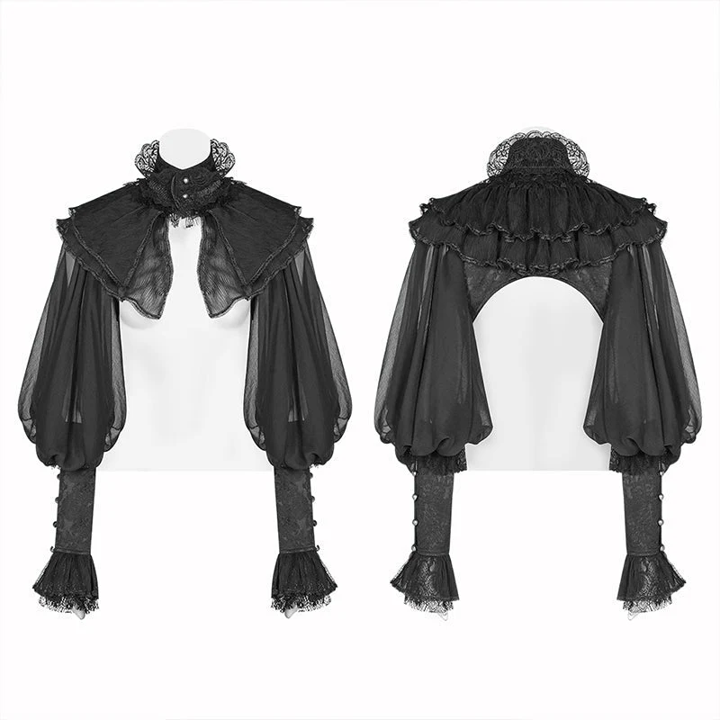 WLY-090 Lolita Big Puff Sleeve Stand Collar Long Sleeve Blouse - Image 4