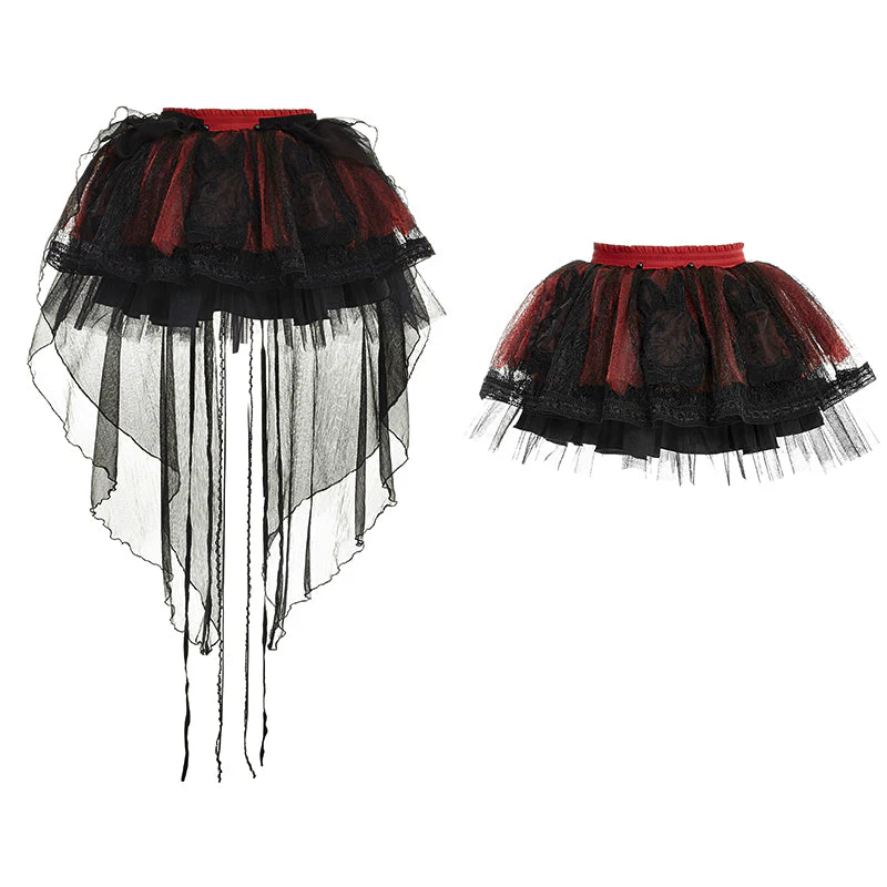 LQ-072 Lolita Bunny Mesh Two-wear Short Gothic Skirts - Image 4