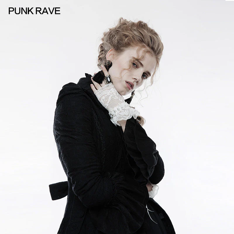 WLS-049 Lolita Elastic And Glossy Lace Gloves Gothic Accessory - Image 8