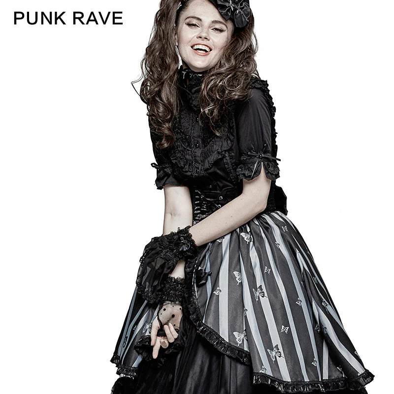 LS-044 Lolita Lovely Fashion Accessories Flower Pattern Bowknot Lace Glove - Image 2