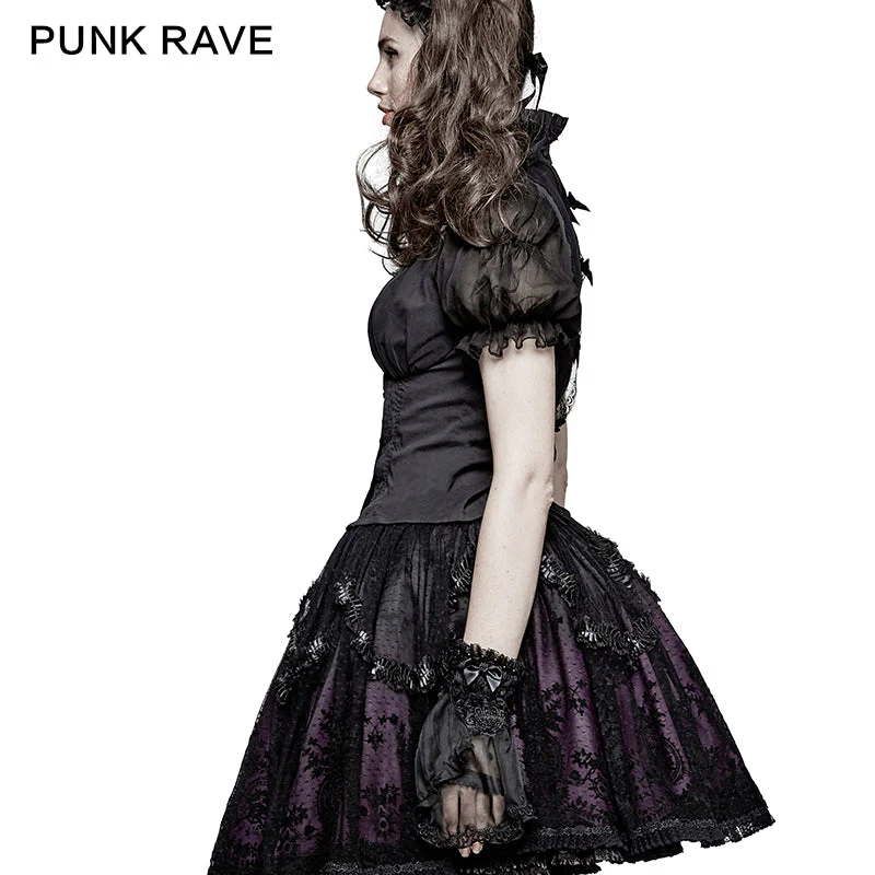 LS-044 Lolita Lovely Fashion Accessories Flower Pattern Bowknot Lace Glove - Image 3