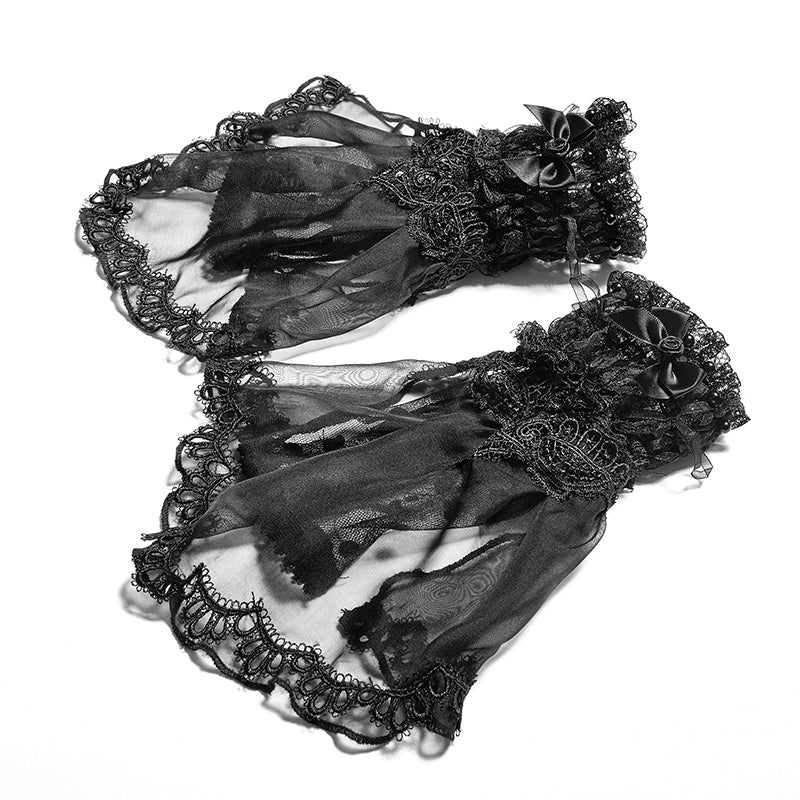 LS-044 Lolita Lovely Fashion Accessories Flower Pattern Bowknot Lace Glove - Image 4