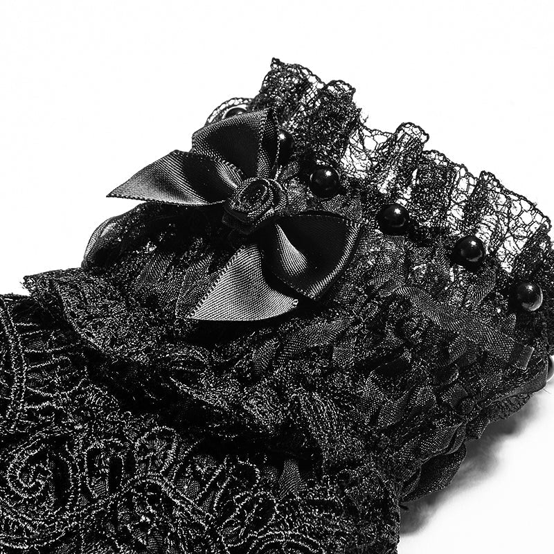 LS-044 Lolita Lovely Fashion Accessories Flower Pattern Bowknot Lace Glove - Image 5