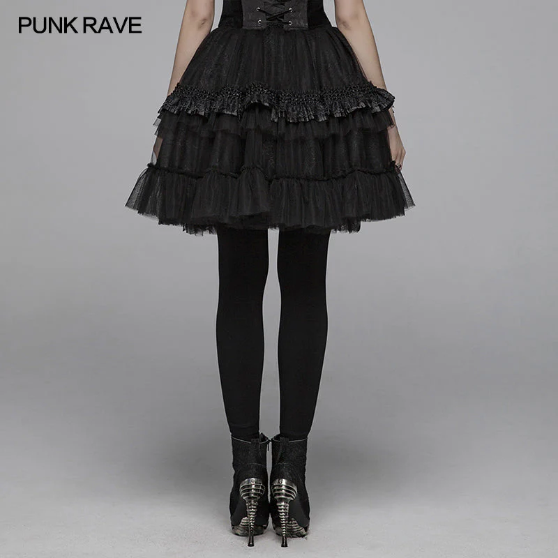 WLQ-093 Lolita Short Tulle Tutu Half Skirt For Women - Image 3