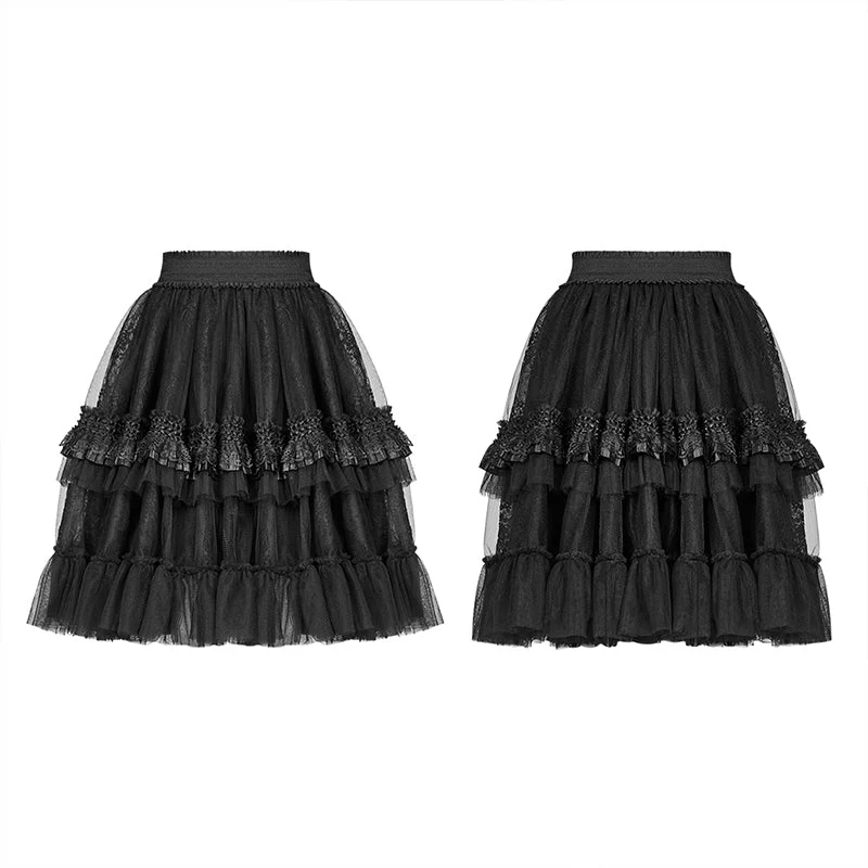 WLQ-093 Lolita Short Tulle Tutu Half Skirt For Women - Image 4