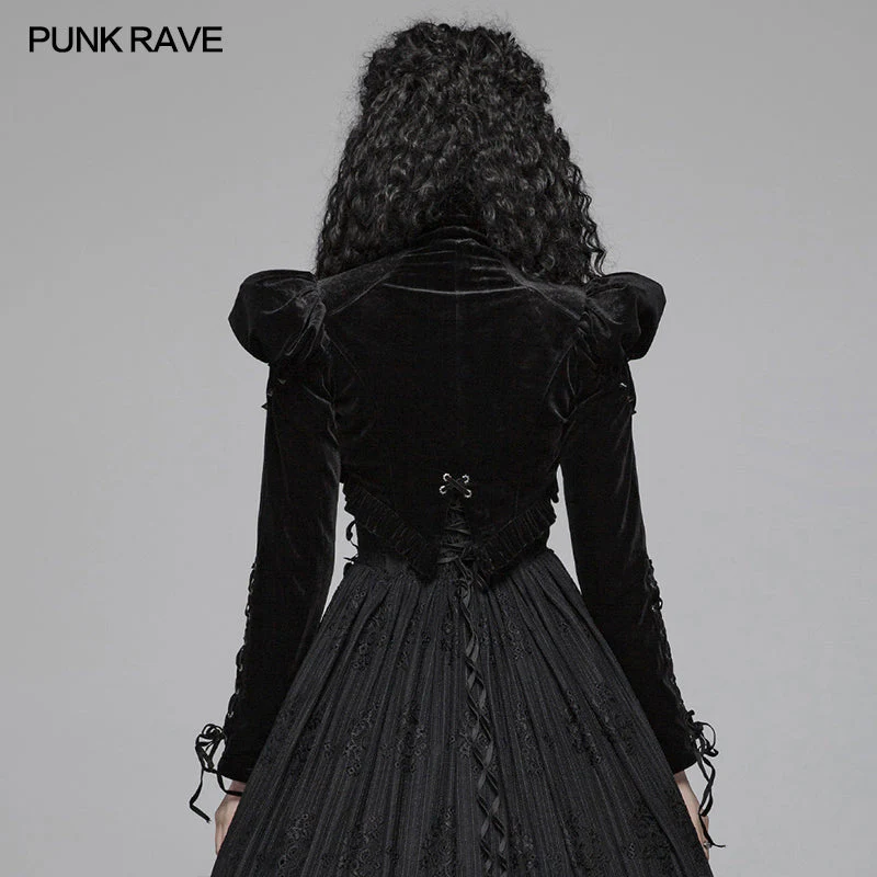 WY-1077 Lolita Standing Collar Bubble Sleeve Short Jacket - Image 3