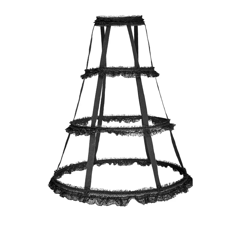 Q-289 Lolita Style Adjustable Banked Lace Pattern Bustle Gothic Dresses - Image 3