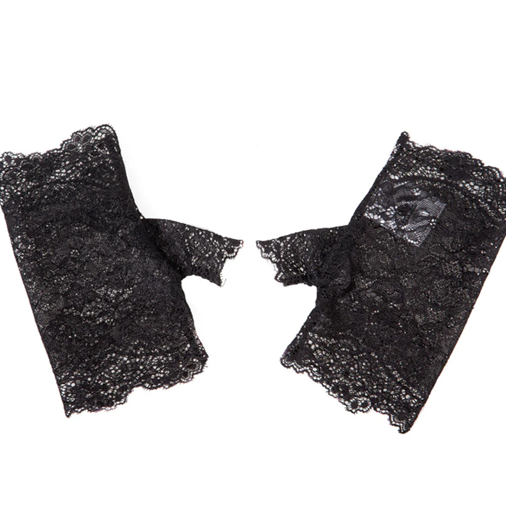 LS-037 Lolita Style black Lace Gloves Accessories - Image 2