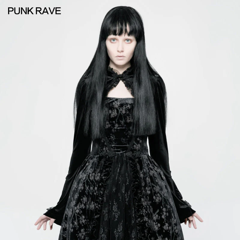 WLY-080 Lolita Style Bolero Exquisite Velvet Short Gothic Coat Wih Lace