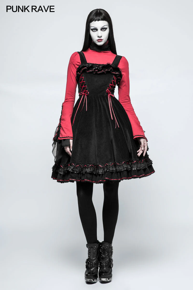 LT-009 Lolita Style High Neck Collar Lace Gothic Shirt With Palace Sleeves - Image 11