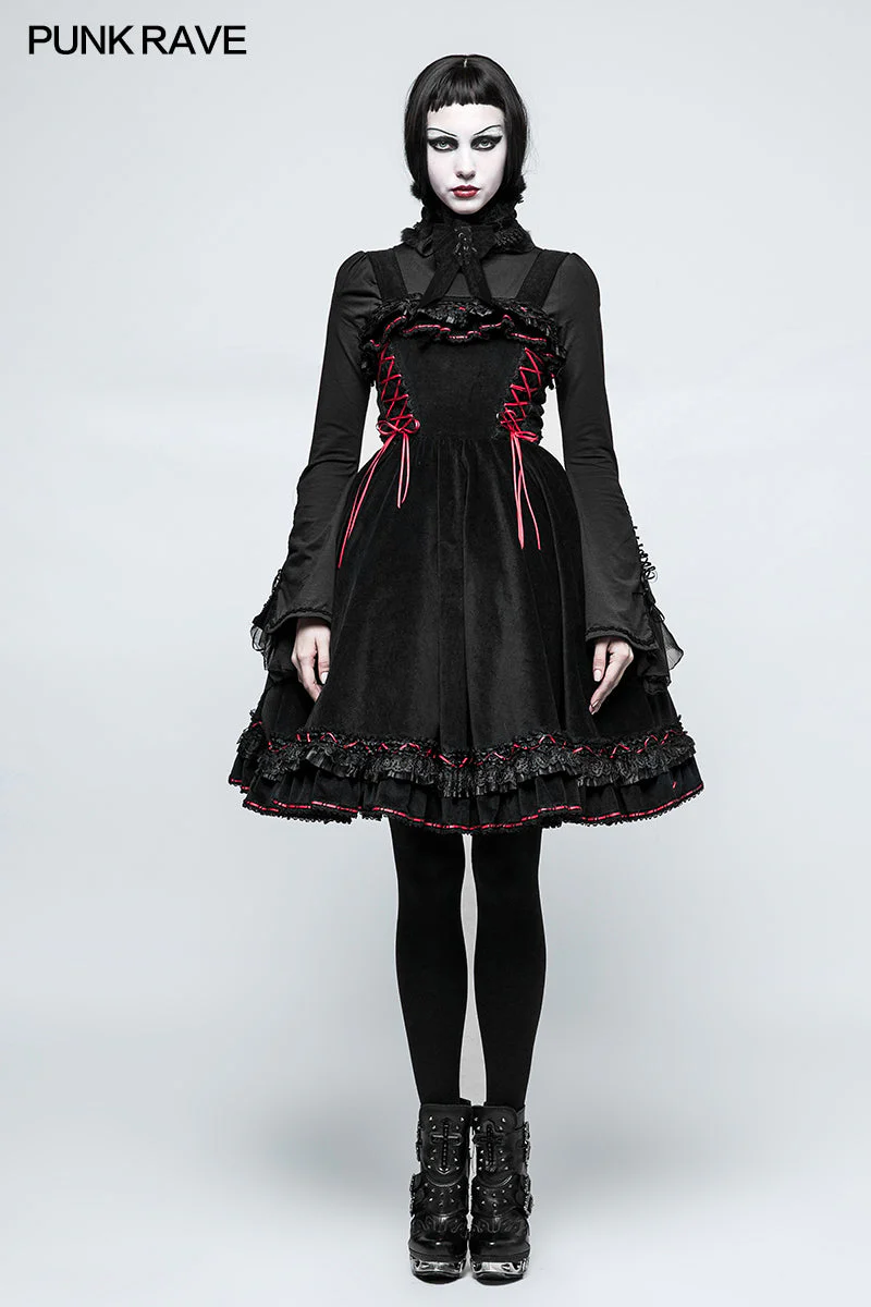 LT-009 Lolita Style High Neck Collar Lace Gothic Shirt With Palace Sleeves - Image 12