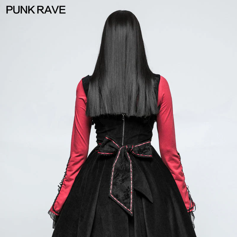 LT-009 Lolita Style High Neck Collar Lace Gothic Shirt With Palace Sleeves - Image 3