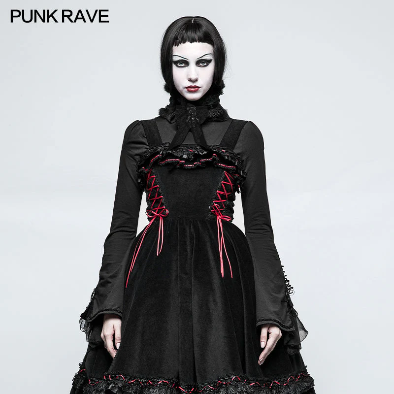 LT-009 Lolita Style High Neck Collar Lace Gothic Shirt With Palace Sleeves - Image 6