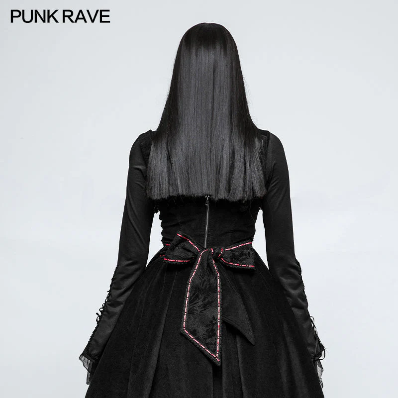 LT-009 Lolita Style High Neck Collar Lace Gothic Shirt With Palace Sleeves - Image 8