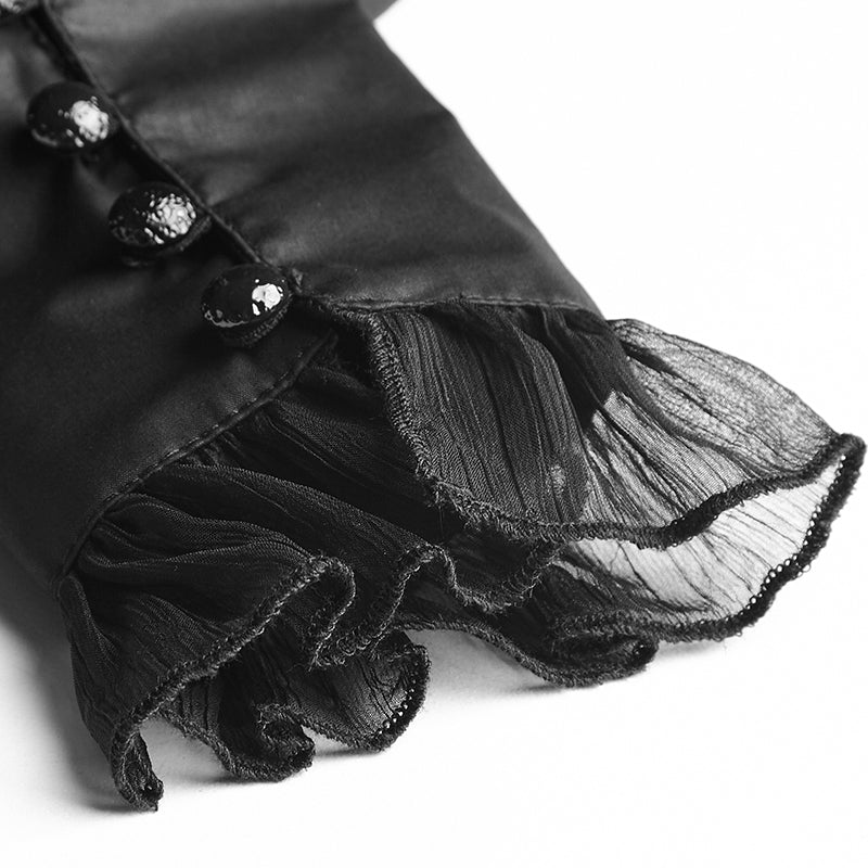 LY-063 Lolita Style Leg-of-mutton Sleeve Gothic Shirt With Lace Collar - Image 5
