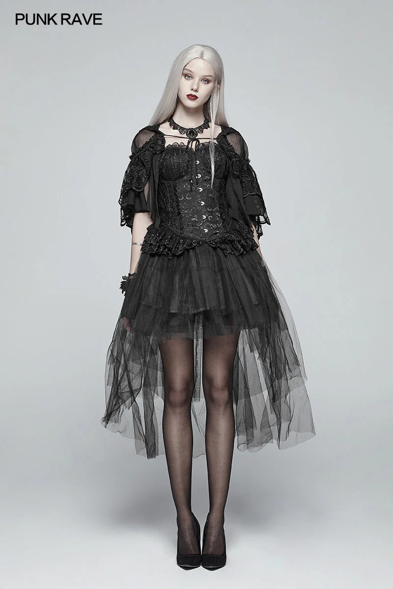 WLY-083 Lolita Transparent Lace Small Cloak With Hood - Image 4