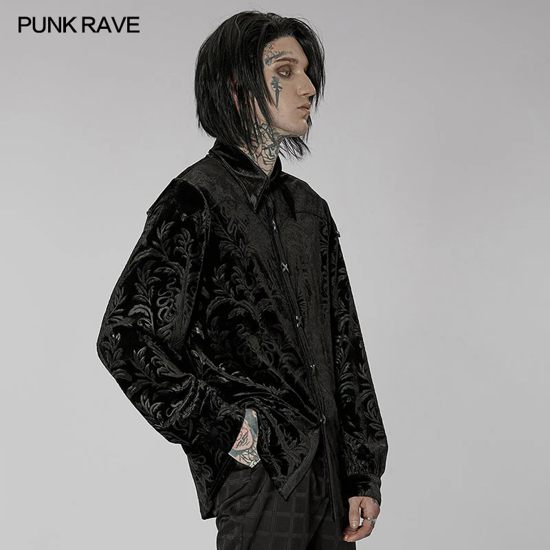 WY-1428CCM Loose Goth Print Shirt - Image 2