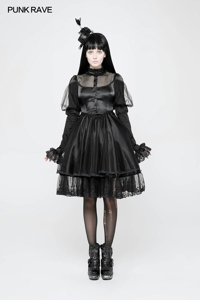 WLS-052 Lovely Gothic Accessory Soft Woven Flowers Lace Lolita Hat - Image 6