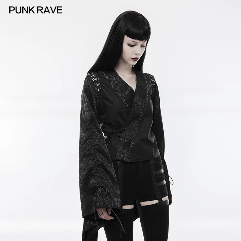 WY-855 Lovely Jacquard Kimono Punk Shirt - Image 2