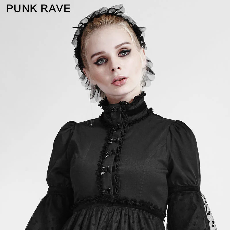 LS-043 Lovely Lolita Style Dual Lace Gothic Accessories Gloves Headdress And Neck Decoration - Image 3