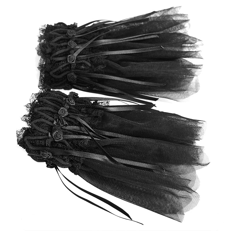 LS-043 Lovely Lolita Style Dual Lace Gothic Accessories Gloves Headdress And Neck Decoration - Image 4