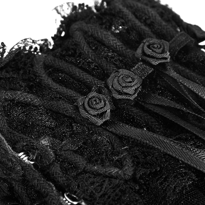LS-043 Lovely Lolita Style Dual Lace Gothic Accessories Gloves Headdress And Neck Decoration - Image 5