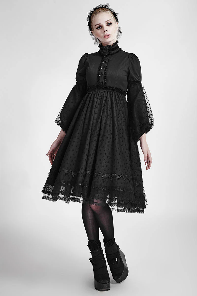 LS-043 Lovely Lolita Style Dual Lace Gothic Accessories Gloves Headdress And Neck Decoration - Image 6