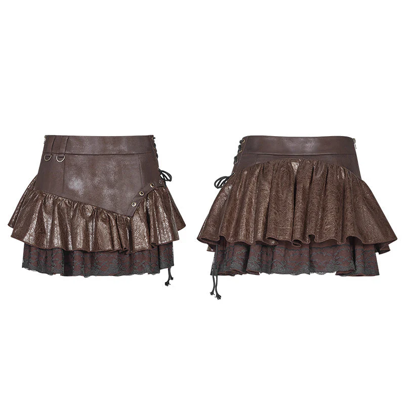 WQ-385 Lovely Steamy Ruffled Punk Miniskirt - Image 11