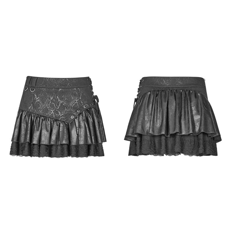 WQ-385 Lovely Steamy Ruffled Punk Miniskirt - Image 5