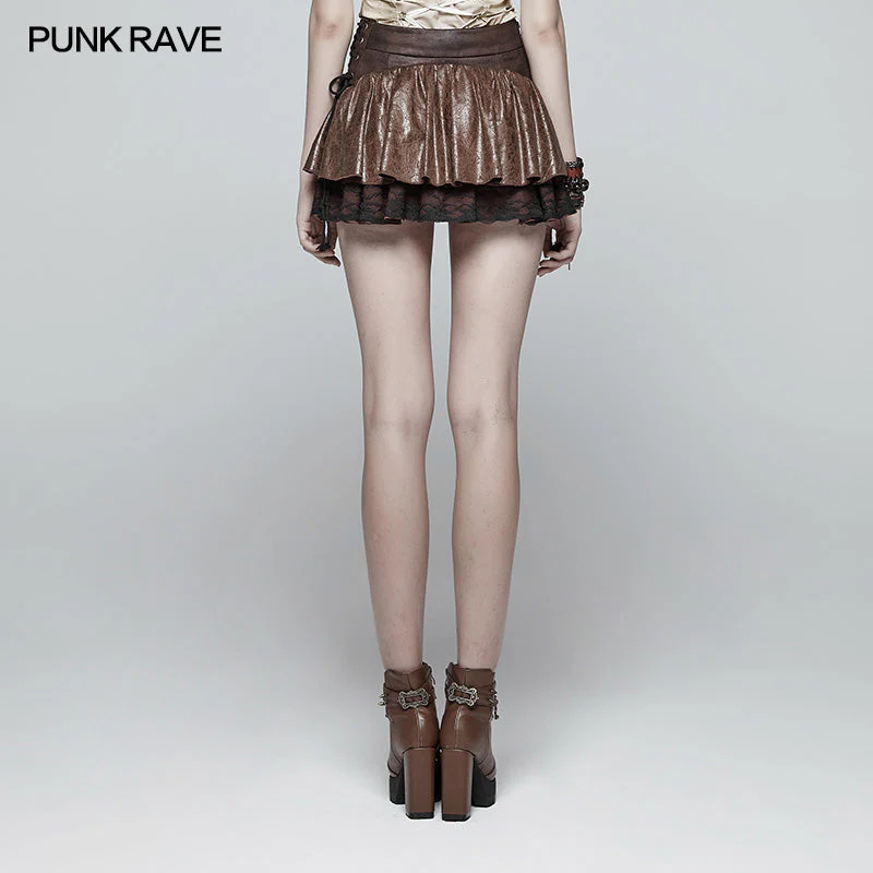 WQ-385 Lovely Steamy Ruffled Punk Miniskirt - Image 9