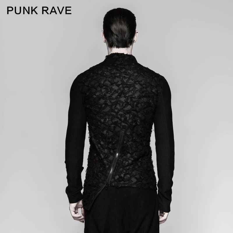 T-458 Mandarin Collar Decadent Heavy Long Sleeve Punk T-shirts - Image 3
