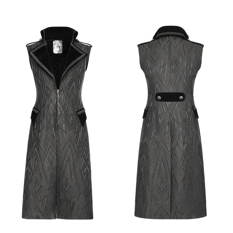 WY-944 Medieval Gorgeous Jacquard Gothic Long Vest - Image 6