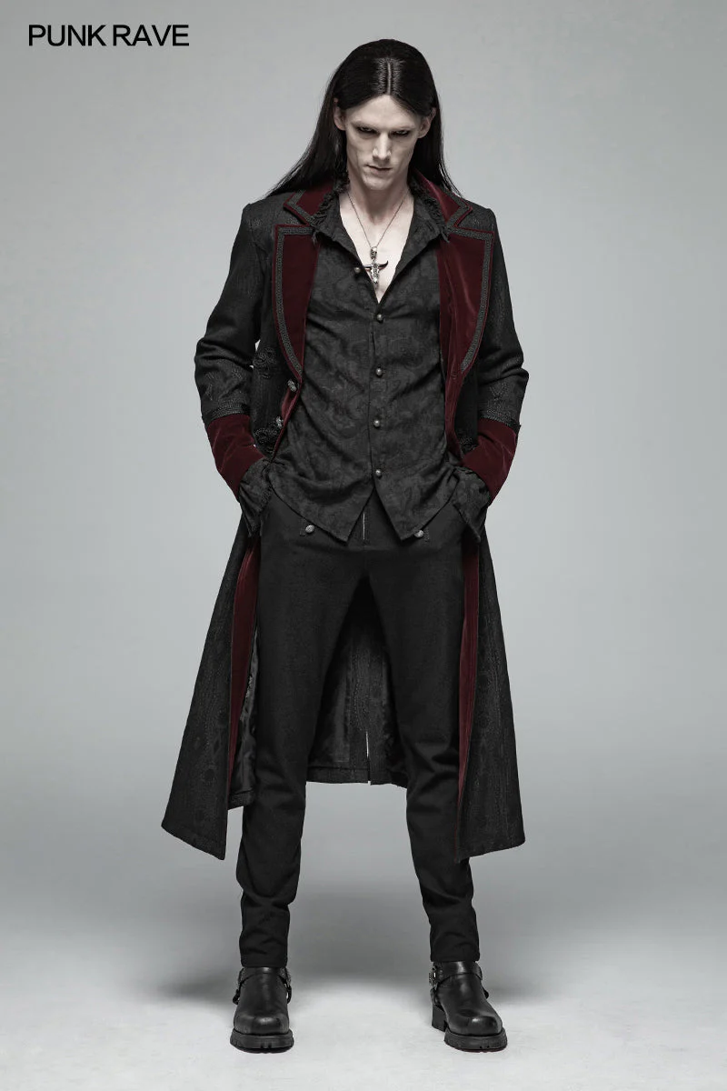 WY-1003 Men Decadent Gothic Printed Long Sleeve Shirt - Image 6