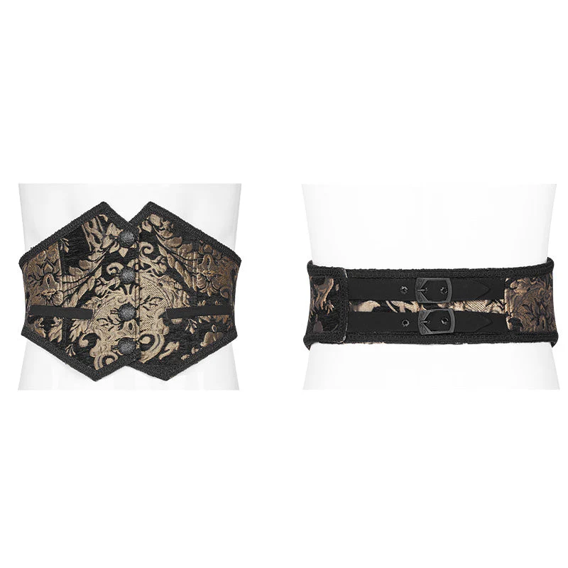 WS-291 Men Gothic Gorgeous Court Jacquard Girdle - Image 4