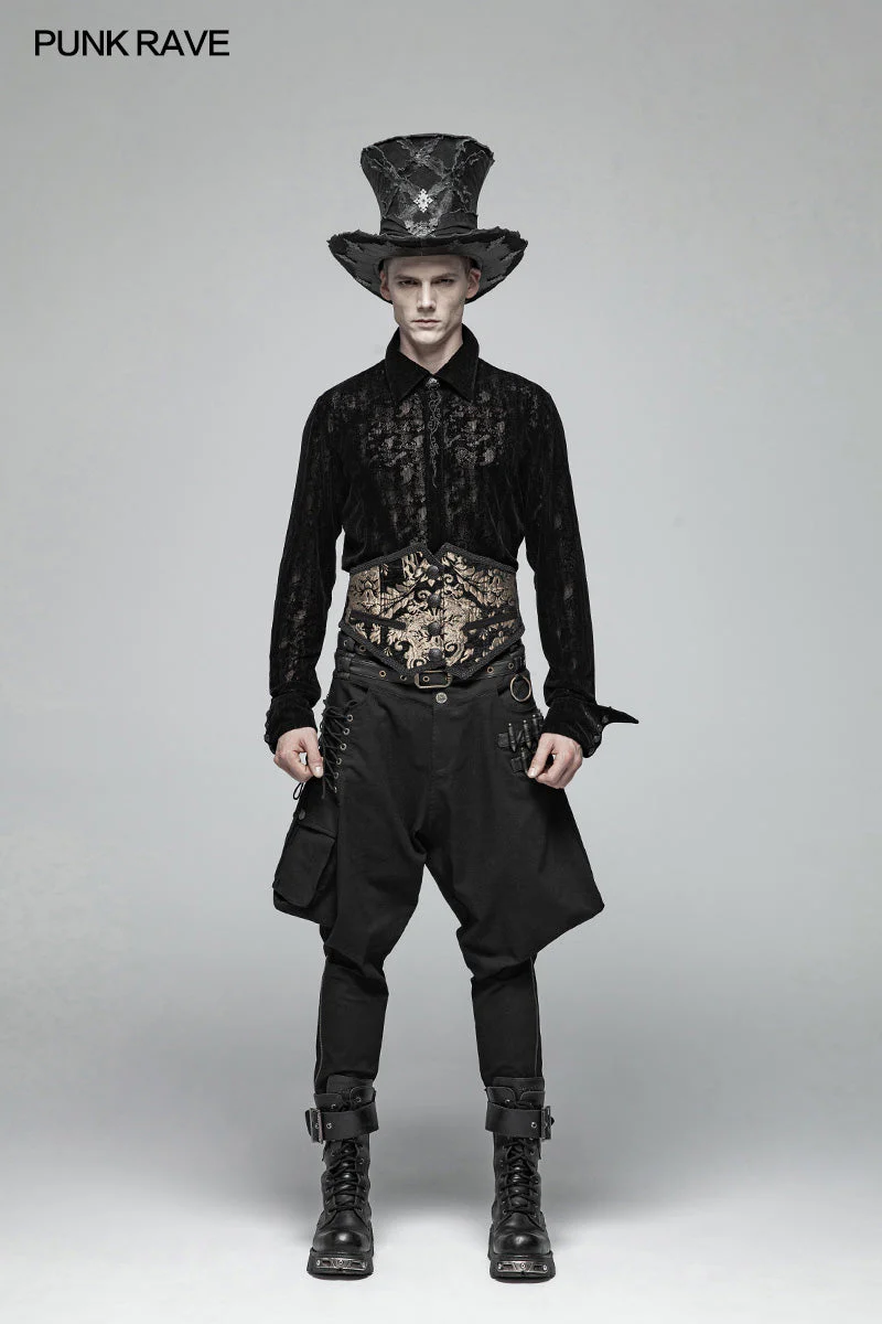 WS-291 Men Gothic Gorgeous Court Jacquard Girdle - Image 6