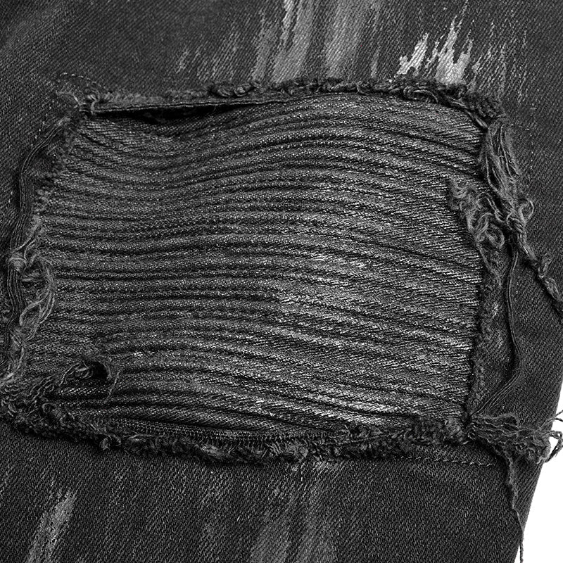 WK-339 Mens Punk Decadent Crack Personality Pants Hand-painted Trousers - Image 5