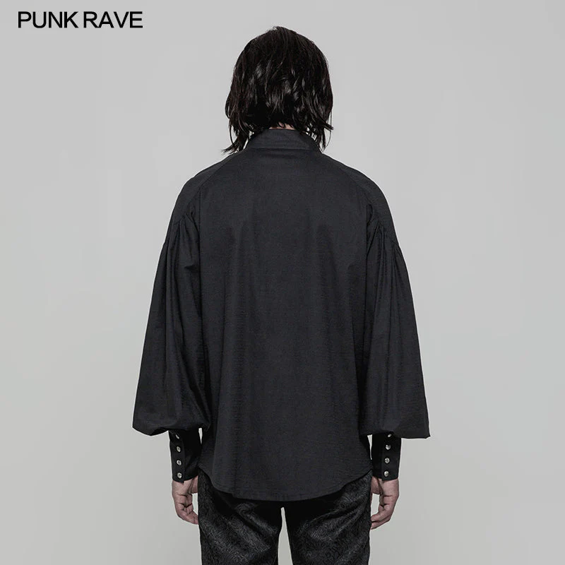 WY-848 Mens Retro Gothic Long Sleeve Shirt With Disa Floret Collar Design - Image 3