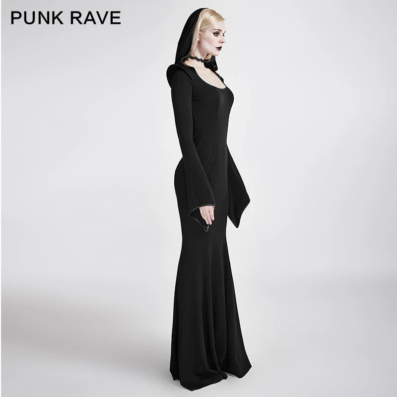 Q-296 Mermaid Fashion Gowns Sexy Party Evening Gothic Dresses With Hoodie - Image 2