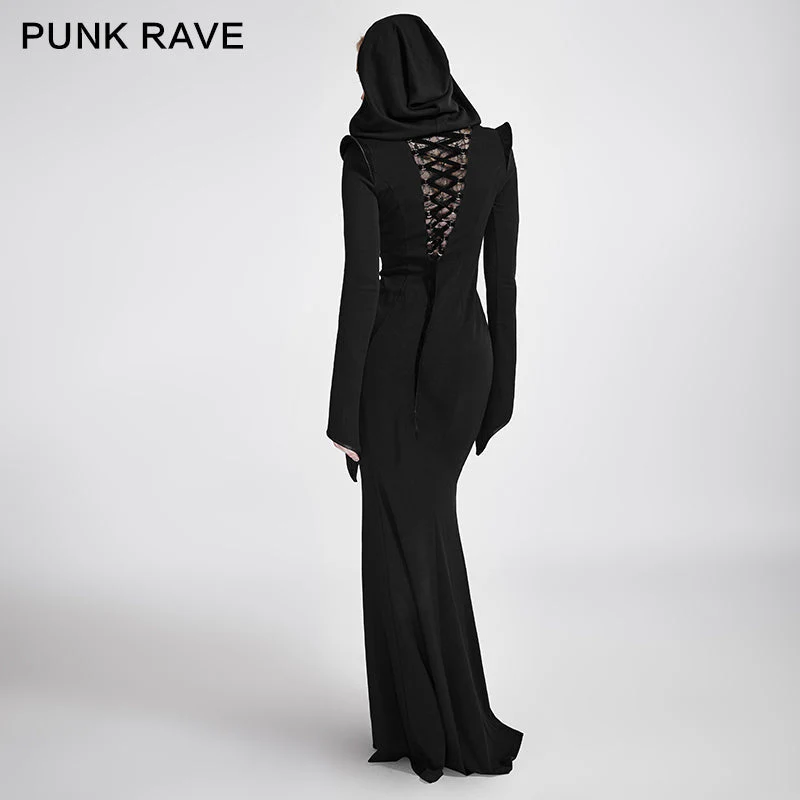 Q-296 Mermaid Fashion Gowns Sexy Party Evening Gothic Dresses With Hoodie - Image 3