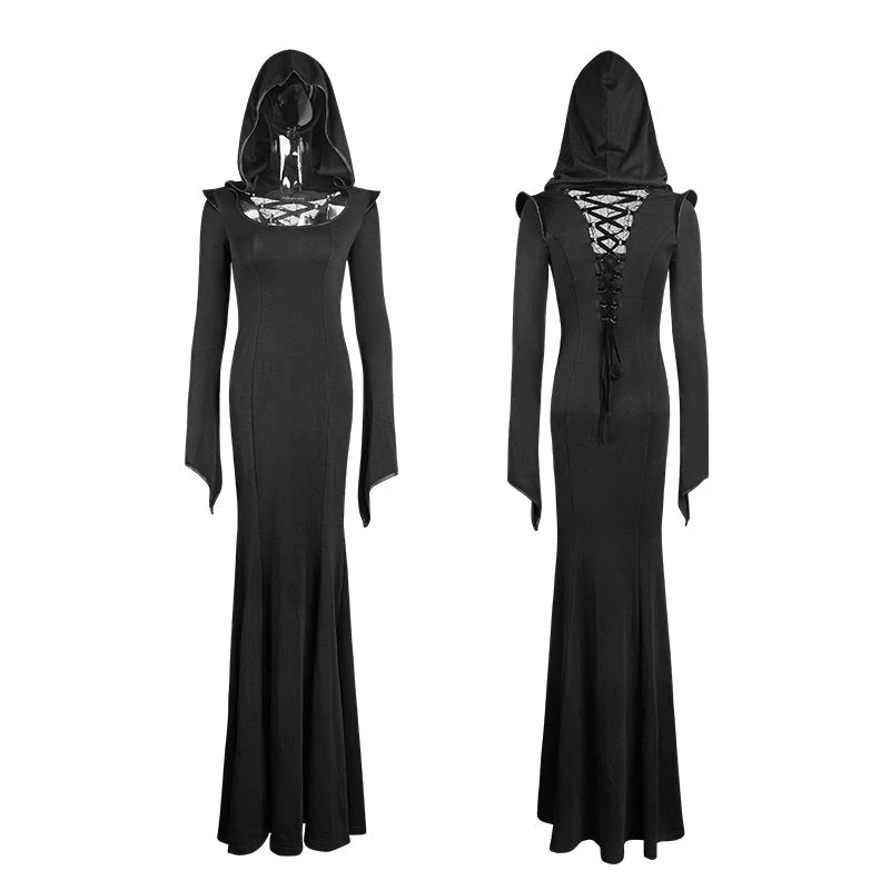 Q-296 Mermaid Fashion Gowns Sexy Party Evening Gothic Dresses With Hoodie - Image 4