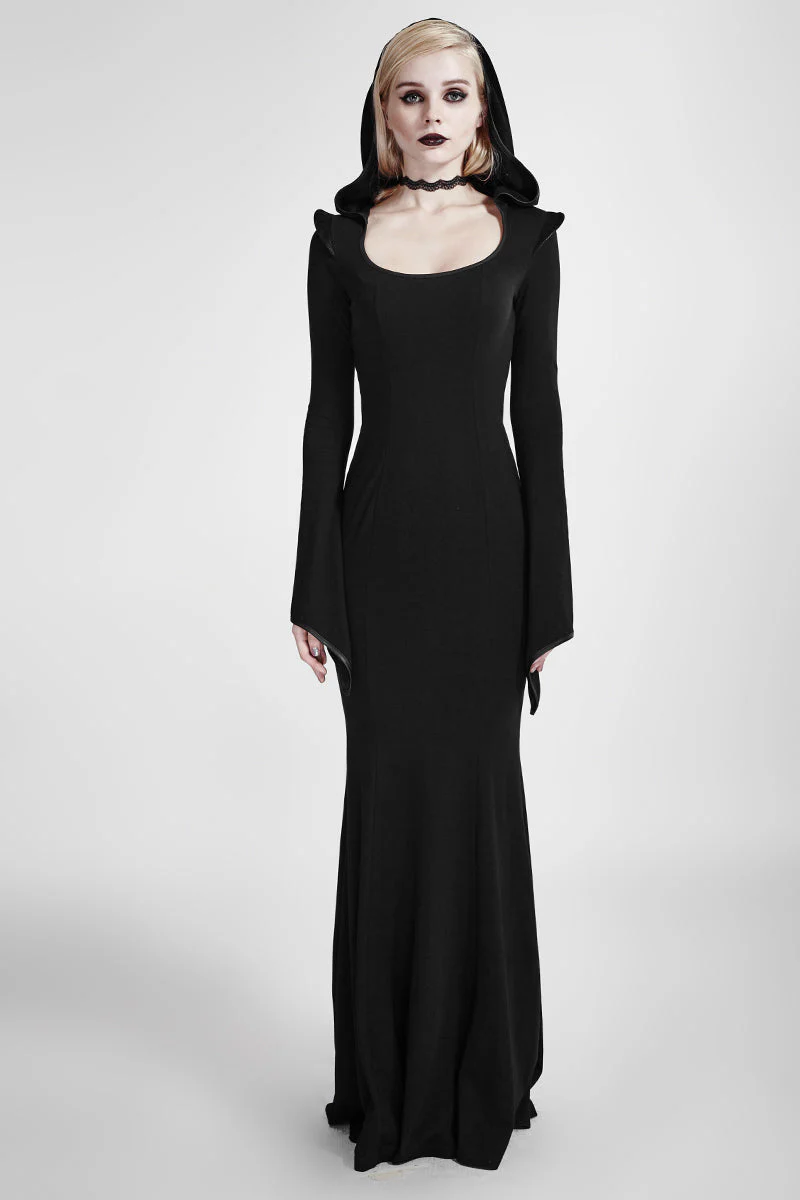 Q-296 Mermaid Fashion Gowns Sexy Party Evening Gothic Dresses With Hoodie - Image 6