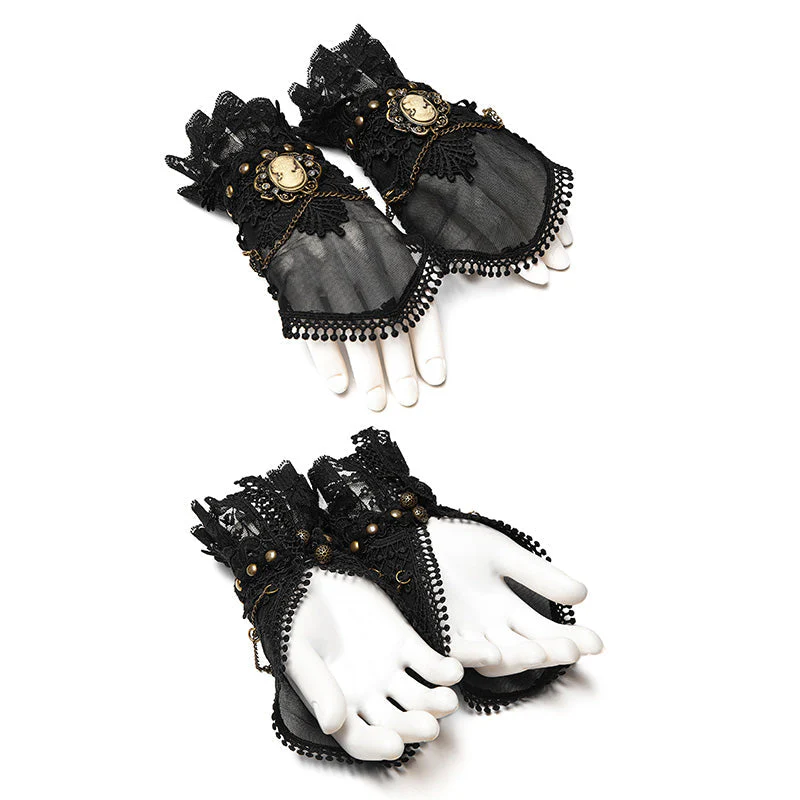 WS-242 Mesh Fabric Punk Accessory Lace Steampunk Glove - Image 4