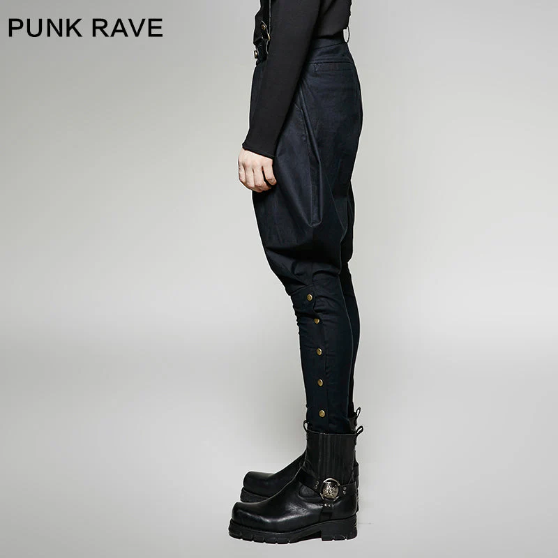 K-269 Military Elastic Twill Denim Baggy Gothic Pants For Men - Image 7