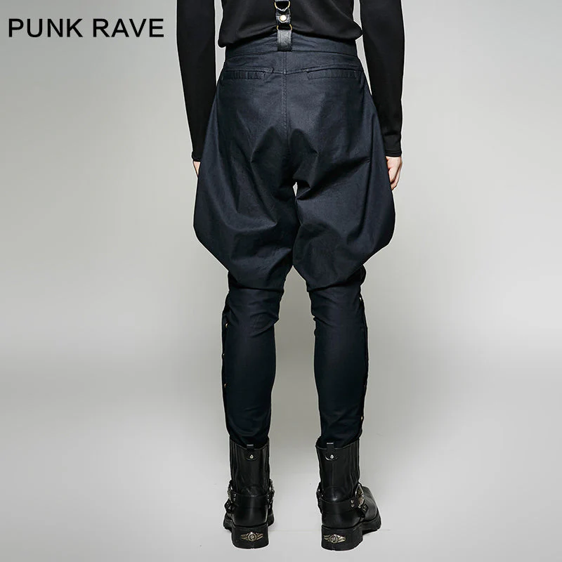 K-269 Military Elastic Twill Denim Baggy Gothic Pants For Men - Image 8